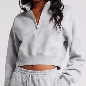 BP Gray Women's Half-Zip Sweatshirt